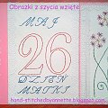 Obrazki z szycia wzięte - na podstawie wzoru ze stitchingcards.com i pinbroidery.net #ObrazkiZSzyciaWzięte #HaftMatematyczny #okolicznościowe #DzieńMatki #kwiaty