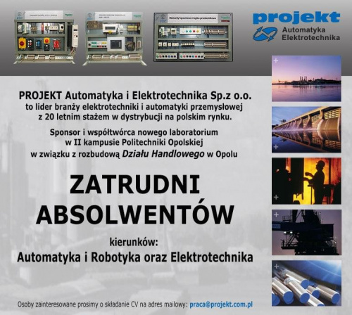 PROJEKT - ogłoszenie pracy #PracaOpole #elektryk #automatyk